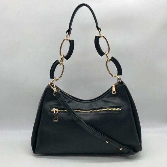 I.N.C. International Concepts Black Nattah Chain Convertible Shoulder Bag - Picture 2 of 11